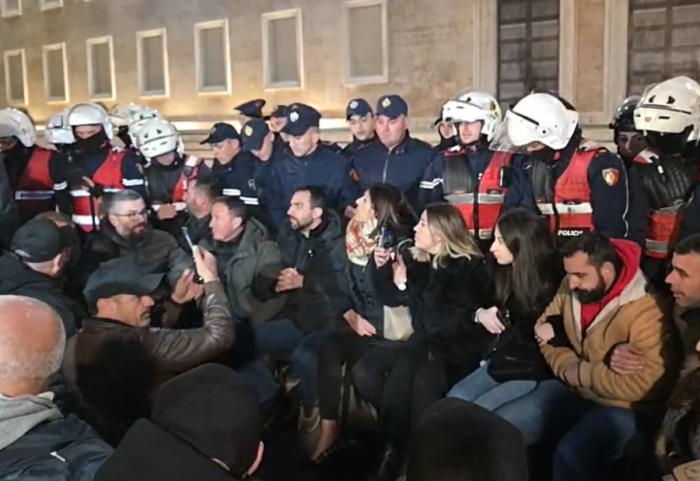 Tension te Kryeministria, policia provon t’i hapë vend protestuesve të PD, përplaset me mbështetësit e Lapajt