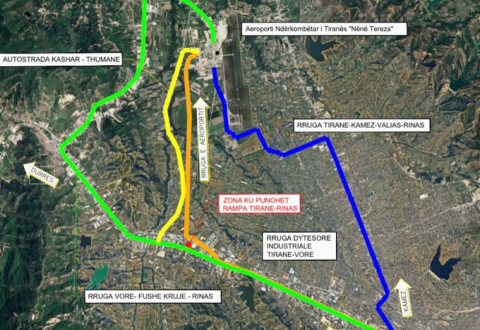 Rruga Tiranë-Rinas do të bllokohet më 13 dhe 14 janar, ja akset alternative