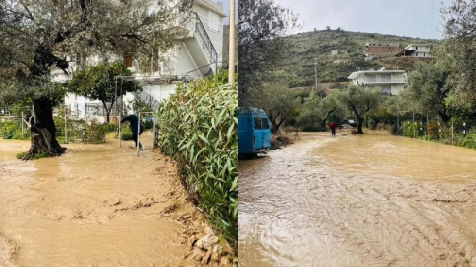 Reshjet shkaktojnë përmbytje edhe në Qeparo, uji pushton rrugët dhe banesat