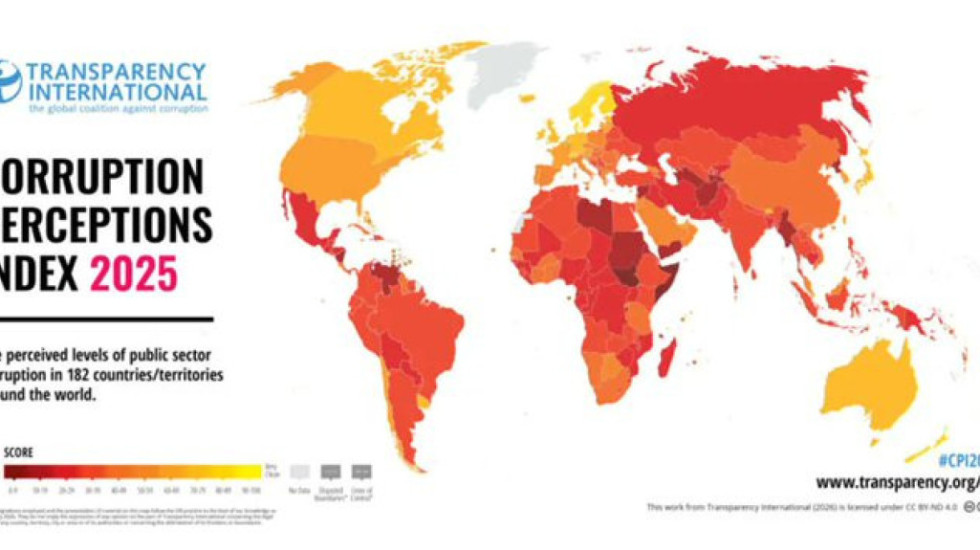 Indeksi kundër korrupsionit për vitin 2025, “Transparency International”: Shqipëria humb 11 vende