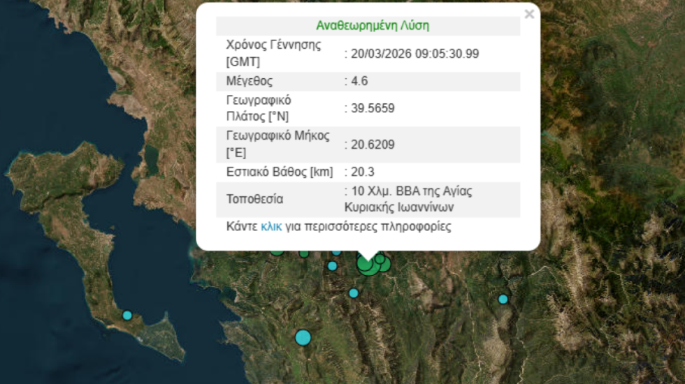 Katër tërmete në 30 minuta, tronditen Janina dhe Filati