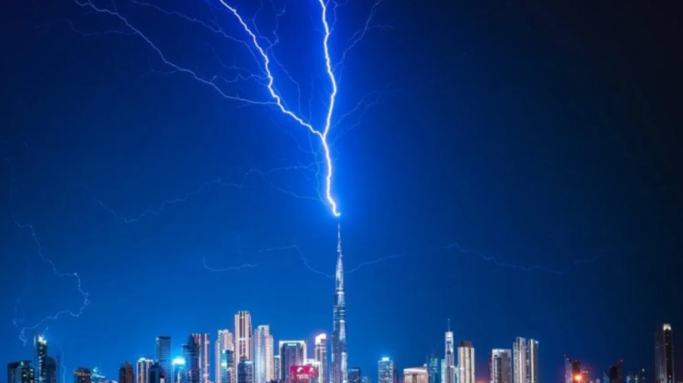 Në kulmin e luftës moti ekstrem përshkon Dubain, rrufeja godet Burj Khalifa-n