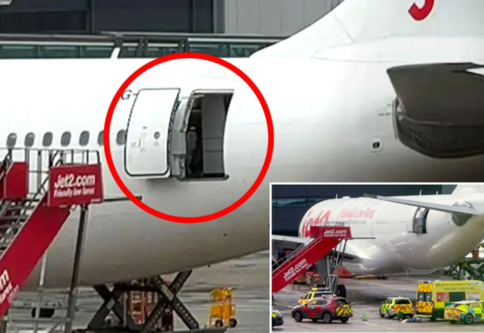 Inxhinieri bie nga dera e avionit në pistë, në gjendje të rëndë